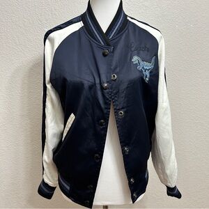 Coach Women's Varsity Jacket in Navy and White